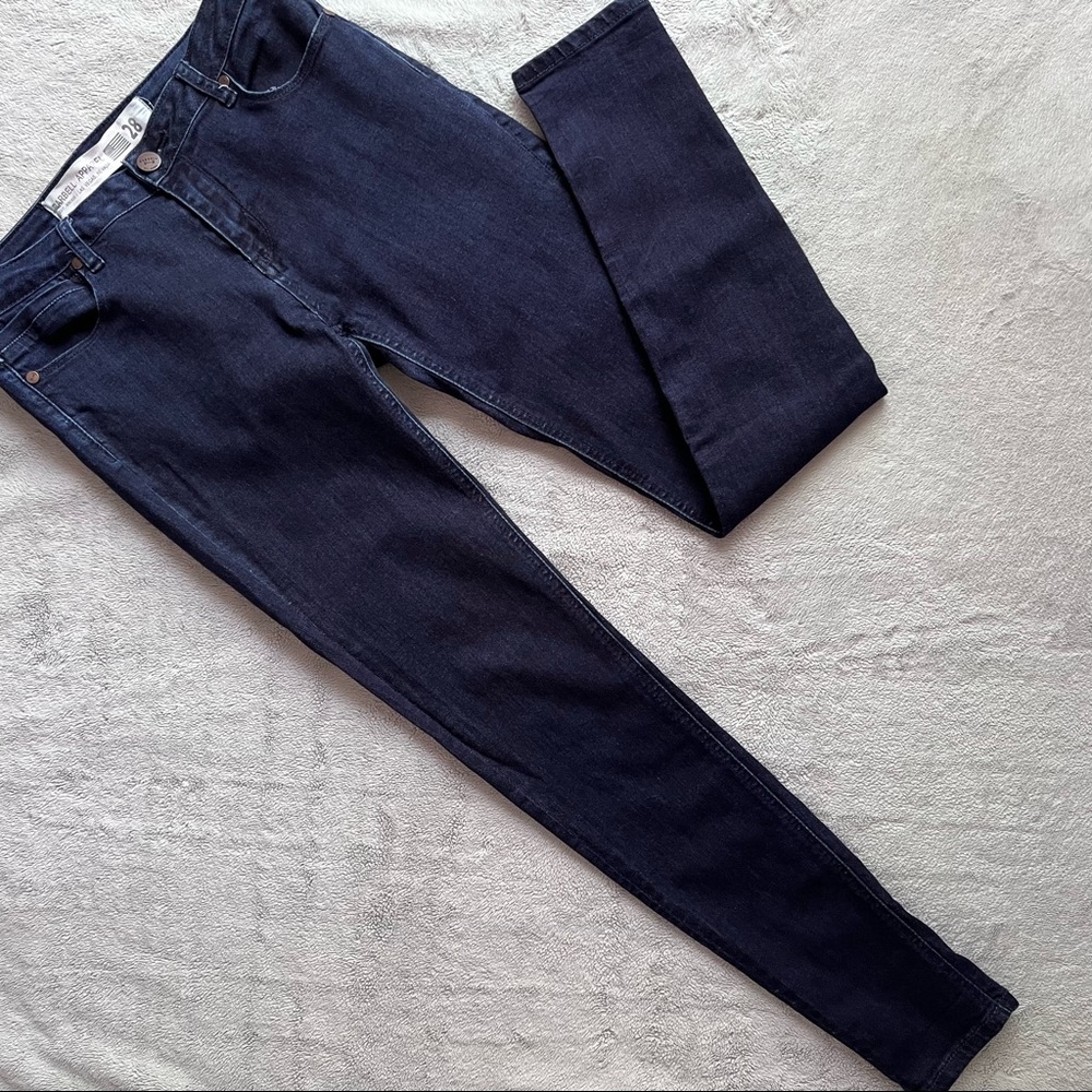 Barbell Apparel Slim Skinny Athletic Fit Stretch Denim Jeans Dark Wash Blue 28